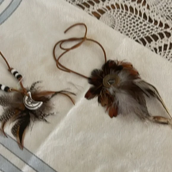 Bohemian Feather Pendant Necklaces - Picture 2 of 2